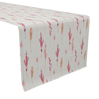 Table Runner, 100% Cotton, 16x72", Pink Botanicals
