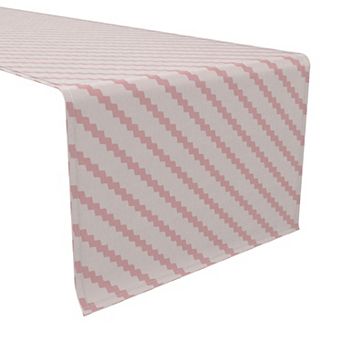 Table Runner, 100% Cotton, 16x72", Pink Abstract Stripe