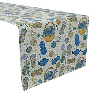 Table Runner, 100% Cotton, 16x72", Love to Knit