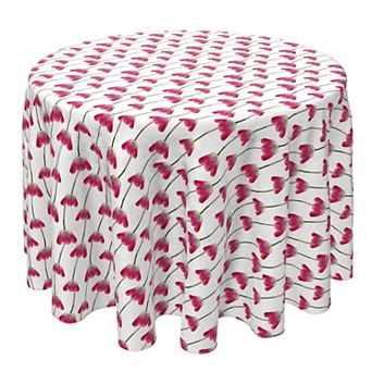 Round Tablecloth, 100% Cotton, 60 Round", Tulips in Bloom