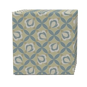 Napkin Set of 4, 100% Cotton, 20x20", Decorative Abstract Print