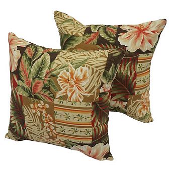 Blazing Needles Blaziing Needles 17-inch Outdoor Spun Polyester Throw Pillows (Set of 2)