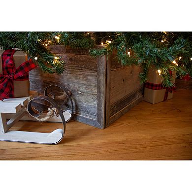 Rustic Farmhouse 22.5" x 14.5" Reclaimed Wooden Christmas Tree Box Collar