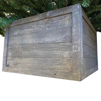 Rustic Farmhouse 22.5" x 14.5" Reclaimed Wooden Christmas Tree Box Collar