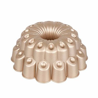 Baker's Secret Fluted Cake Pan, Cast Aluminum 2 Layers Nonstick Coating (Marquise)