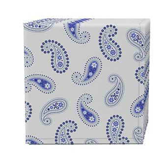 Napkin Set of 4, 100% Cotton, 20x20", Modern Blue Paisley