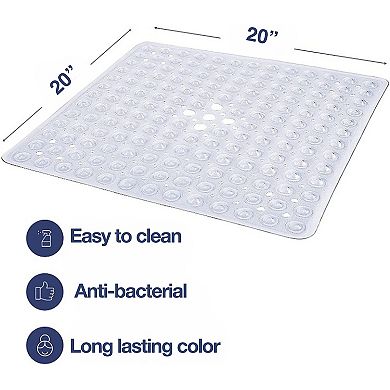 Non Slip Bath Mat For Walk In Showers With Suction Cups Ideal For Kids And Elderly