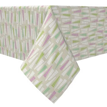Square Tablecloth, 100% Cotton, 60x60", Geo Triangles