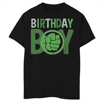 Boys Marvel Avengers Incredible Hulk Birthday Boy Husky Graphic Tee