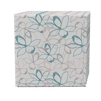 Napkin Set of 4, 100% Cotton, 20x20", Pastel Jasmine Floral