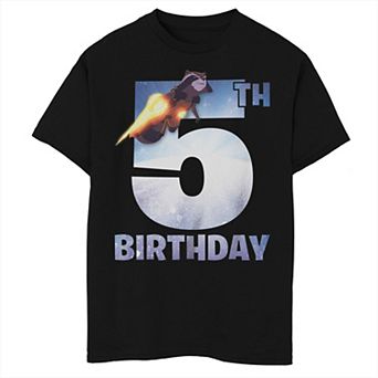 Boys Marvel GOTG Rocket Raccoon 5th Birthday Husky Graphic Tee