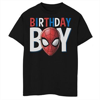 Boys Marvel Spiderman Birthday Boy Husky Graphic Tee
