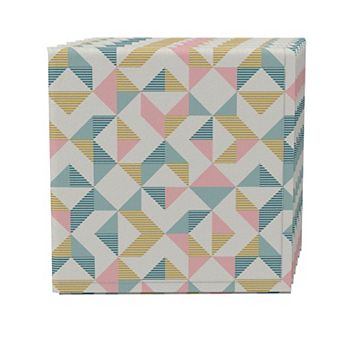 Napkin Set of 4, 100% Cotton, 20x20", Abstract Geo Print