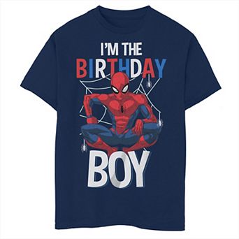Boys Marvel Spider-Man I'm the Birthday Boy Husky Graphic Tee