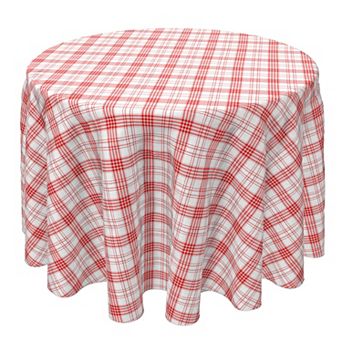 Round Tablecloth, 100% Cotton, 60 Round", Plaid 10