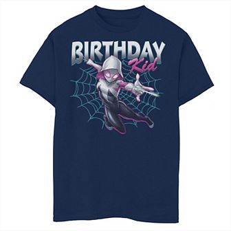 Boys Marvel Spider-Man Spider-Gwen Birthday Kid Husky Graphic Tee