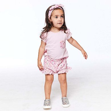 Organic Cotton Raglan Short Sleeve Top Light Pink