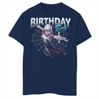 Boys Marvel Spider-Man Spider-Gwen Birthday Boy Husky Graphic Tee