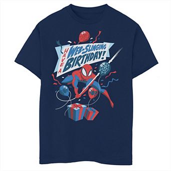 Boys Marvel Spider-Man Have a Web-Slinging Birthday Husky Graphic Tee