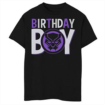 Boys Marvel Avengers Classic Black Panther Birthday Boy Husky Graphic Tee
