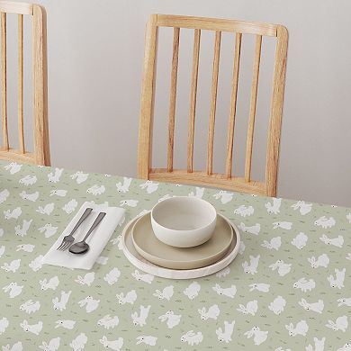 Square Tablecloth, 100% Cotton, 60x60", Bunnies in the Grass