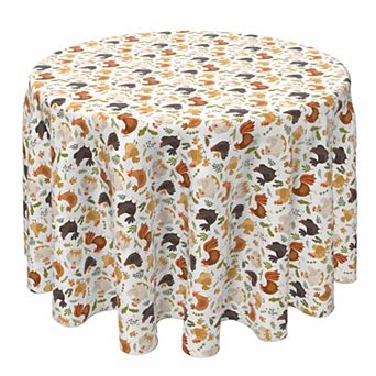 Round Tablecloth, 100% Cotton, 60 Round", Roosters Chickens and Hens