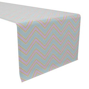Table Runner, 100% Cotton, 16x108", Easter Chevron
