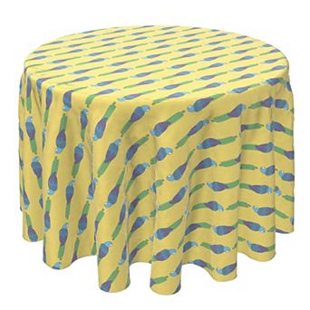 Round Tablecloth, 100% Cotton, 60 Round", Tropical Parrots