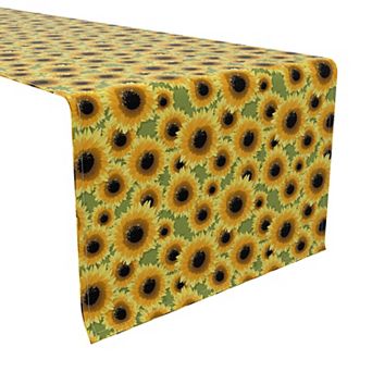 Table Runner, 100% Cotton, 16x72", Sunflower Bunch