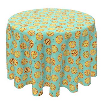 Round Tablecloth, 100% Cotton, 60 Round", Pizza Pie Design