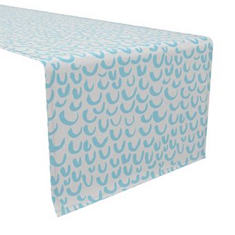 Table Runner, 100% Cotton, 16x72", Light Blue Simple Sketch