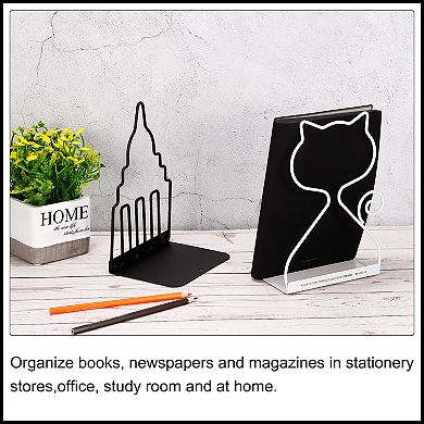 Metal Decorative Cat Design Bookend for Office Accessories