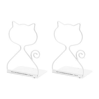 Metal Decorative Cat Design Bookend for Office Accessories