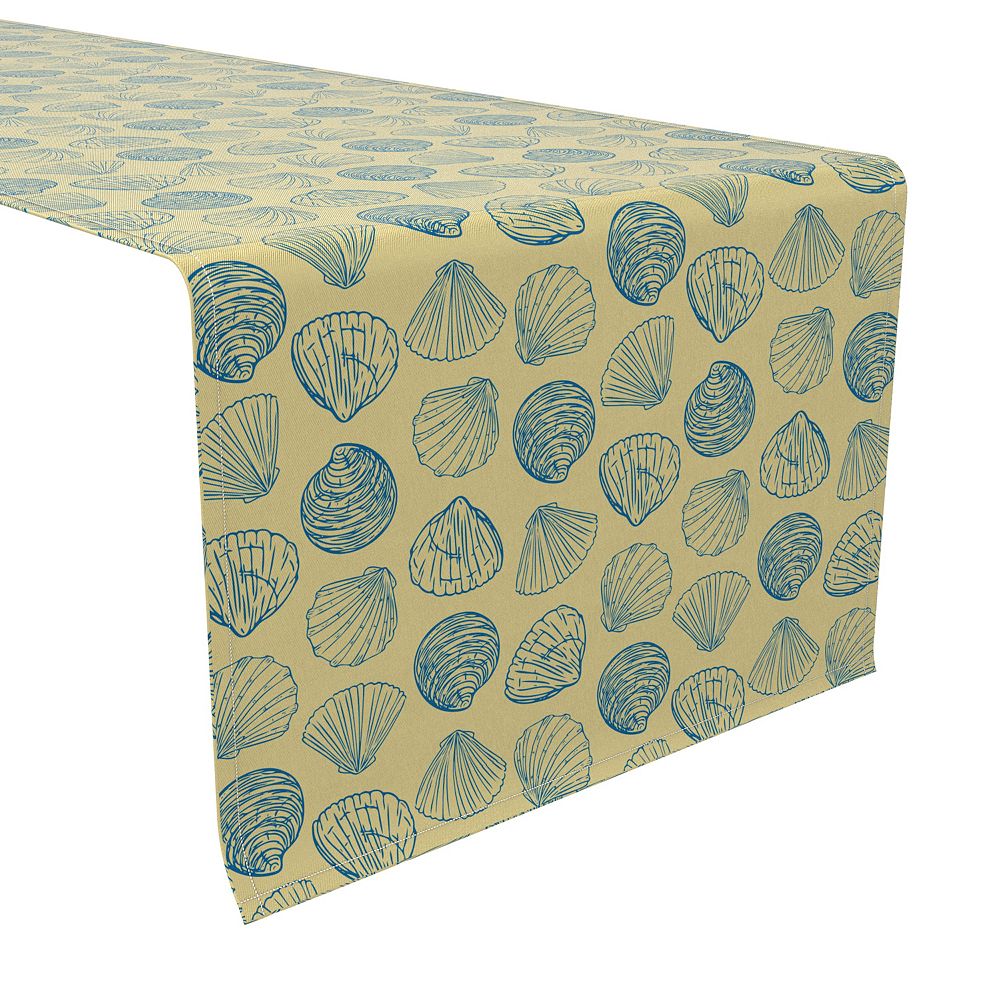 Table Runner, 100% Cotton, 16x108", Beach Shells