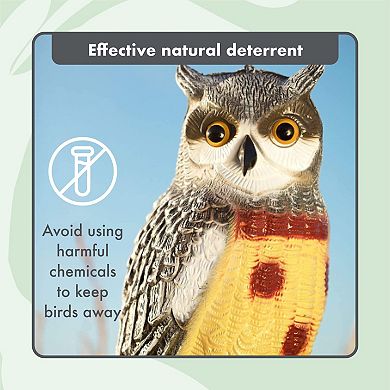 Owl Decoys for Bird Deterrent - Effective Scarecrow for Garden - Keep Birds Away