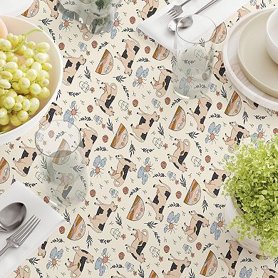 Square Tablecloth, 100% Cotton, 60x60", Farmhouse Cows