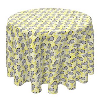 Round Tablecloth, 100% Cotton, 60 Round", Sweet Pineapple Drawing
