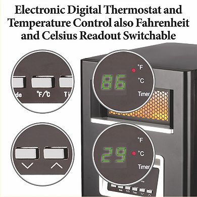 Optimus Infrared Quartz Heater with Remote & LED Display