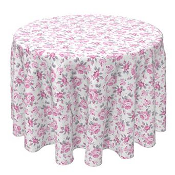 Round Tablecloth, 100% Cotton, 60 Round", Trendy Spring Floral