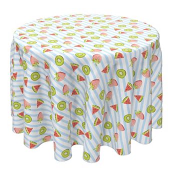 Round Tablecloth, 100% Cotton, 60 Round", Summertime Fruits