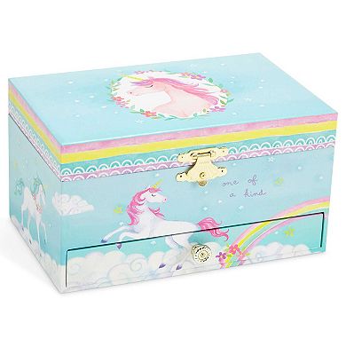 Musical Jewellery Storage Box with Pull-out Drawer, Unicorn Design, The Unicorn Tune