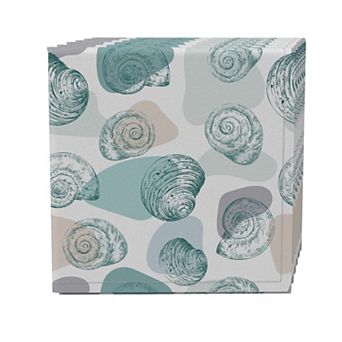 Napkin Set of 4, 100% Cotton, 20x20", Trendy Shells