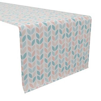 Table Runner, 100% Cotton, 16x90", Pastel Geometric