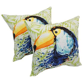 Blazing Needles Spun Polyester 17-inch Outdoor Throw Pillows (Set of 2)