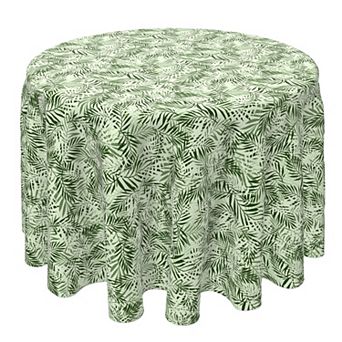Round Tablecloth, 100% Cotton, 60 Round", Jungle Leaves