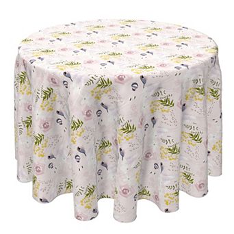 Round Tablecloth, 100% Cotton, 60 Round", Spring Garden and Bird House