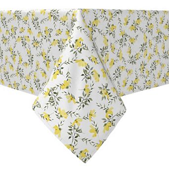 Square Tablecloth, 100% Cotton, 60x60", Summer Backyard Floral