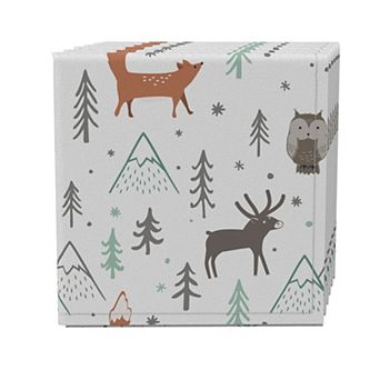 Napkin Set of 4, 100% Cotton, 20x20", Winter Forest