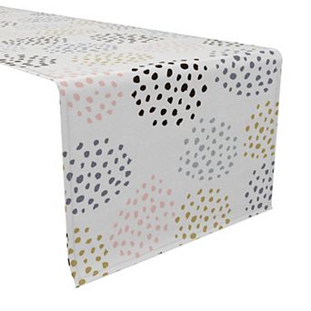 Table Runner, 100% Cotton, 16x90", Ink Dots Allover
