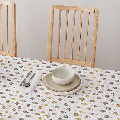 Square Tablecloth, 100% Cotton, 60x60", Easter Egg Stripe
